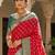 Red ethnic motifs silk blend handloom banarasi saree