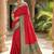 Red ethnic motifs silk blend handloom banarasi saree