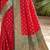 Red ethnic motifs silk blend handloom banarasi saree