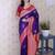 Purple ethnic motifs zari silk blend heavy work banarasi saree