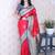 Red ethnic motifs zari silk blend banarasi saree