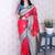 Red ethnic motifs zari silk blend banarasi saree