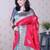 Red ethnic motifs zari silk blend banarasi saree