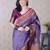 Purple ethnic motifs zari silk blend heavy work banarasi saree