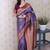Purple ethnic motifs zari silk blend heavy work banarasi saree