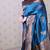 Teal ethnic motifs zari silk blend banarasi saree