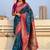 Navy blue ethnic motifs zari silk blend paithani saree