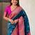 Navy blue ethnic motifs zari silk blend paithani saree