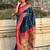 Navy blue ethnic motifs zari silk blend paithani saree