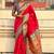 Pink ethnic motifs zari silk blend paithani saree