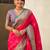Pink ethnic motifs zari silk blend paithani saree