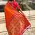 Orange woven design zari silk blend heavy work paithani saree