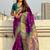 Purple woven design zari silk blend paithani saree