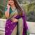 Purple woven design zari silk blend paithani saree