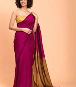 Magenta khadi saree