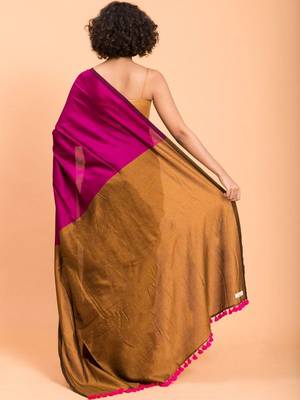 Magenta khadi saree 3