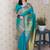 Teal ethnic motifs zari silk blend handloom kanjeevaram saree