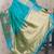 Teal ethnic motifs zari silk blend handloom kanjeevaram saree