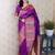 Purple woven design zari silk blend kanjeevaram saree