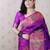 Purple woven design zari silk blend kanjeevaram saree