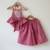 Pink hand block printed cotton top and pallazo set