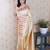 Cream zari silk blend handloom kanjeevaram saree