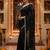 Black embellished embroidered satin saree with beads and stones