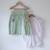 Green and white hand block printed cotton top dhoti and dupatta set