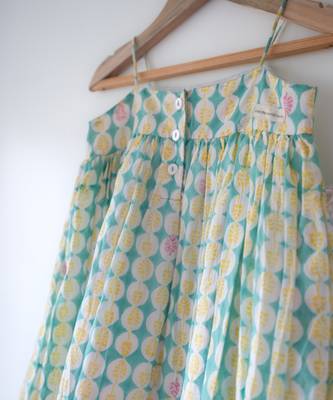 Green and white hand block printed cotton top dhoti and dupatta set 5