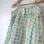 Green and white hand block printed cotton top dhoti and dupatta set