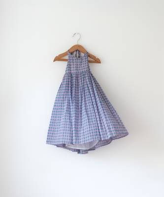 Purple hand block printed cotton maxi frock dress 1