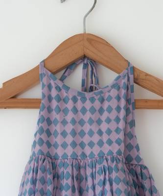 Purple hand block printed cotton maxi frock dress 3