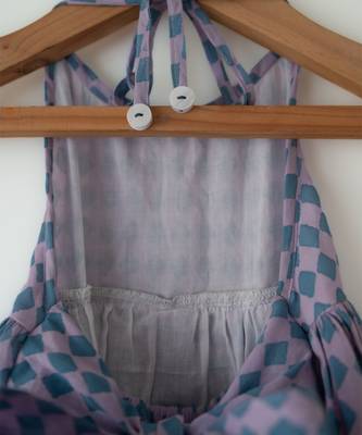 Purple hand block printed cotton maxi frock dress 5