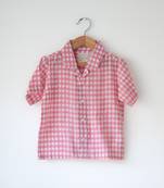 Pink hand block printed cotton shirt