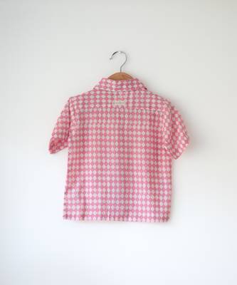 Pink hand block printed cotton shirt 2