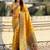 Yellow kalamkari zari silk blend designer banarasi saree