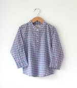 Purple hand block printed cotton kurta
