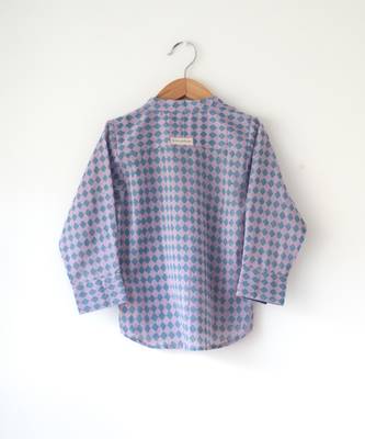 Purple hand block printed cotton kurta 2