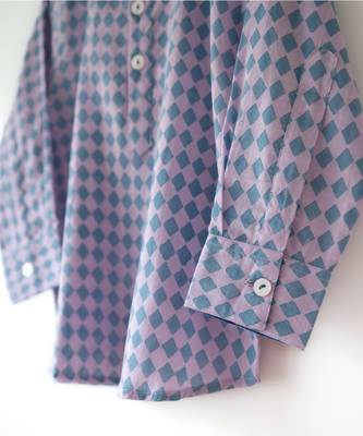 Purple hand block printed cotton kurta 3