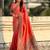 Peach floral zari silk blend designer banarasi saree