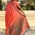 Peach floral zari silk blend designer banarasi saree
