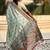 Green women floral embroidered silk blend designer banarasi saree