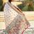 Cream floral embroidered silk blend designer banarasi saree