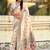 Cream floral embroidered silk blend designer banarasi saree