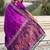 Purple floral embroidered silk blend designer banarasi saree