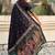 Black floral embroidered silk blend designer banarasi saree