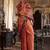 Orange striped woven design zari tussar saree