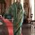 Green striped zari tussar saree