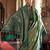 Green striped zari tussar saree