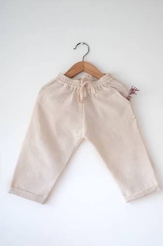 Off white handwoven pajama pant